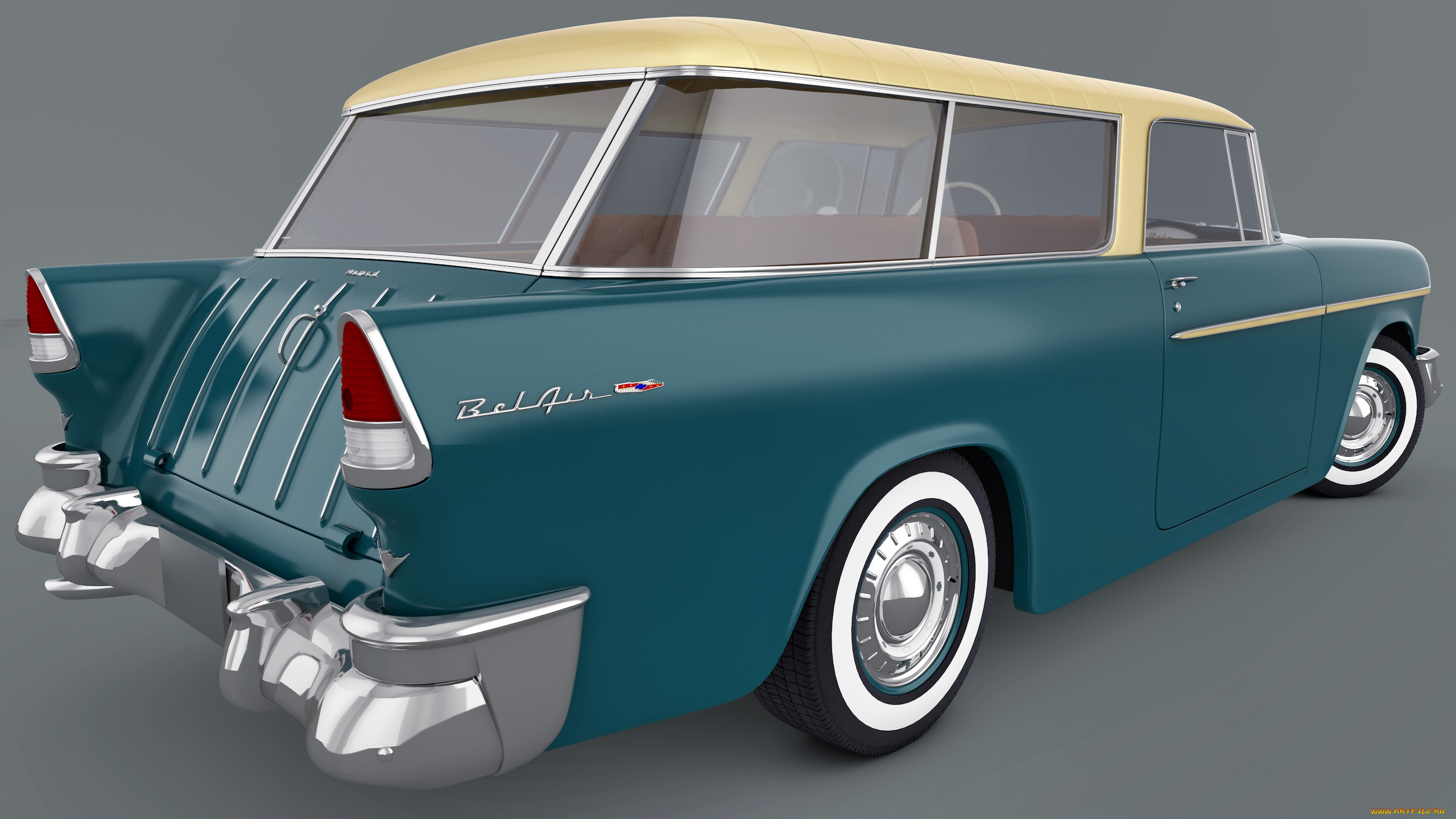 , 3, air, bel, chevrolet, 1955, nomad